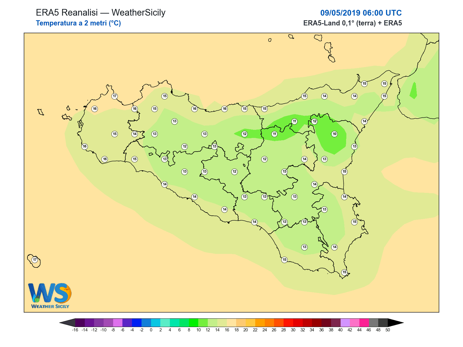 Temperatura a 2 metri · 2019050906