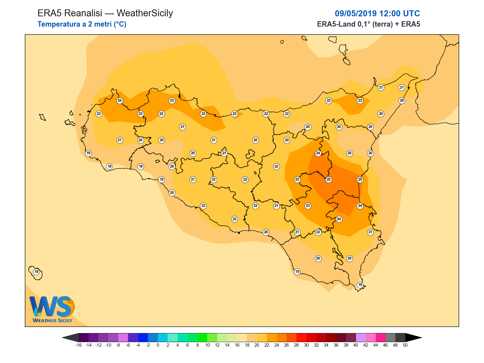 Temperatura a 2 metri · 2019050912