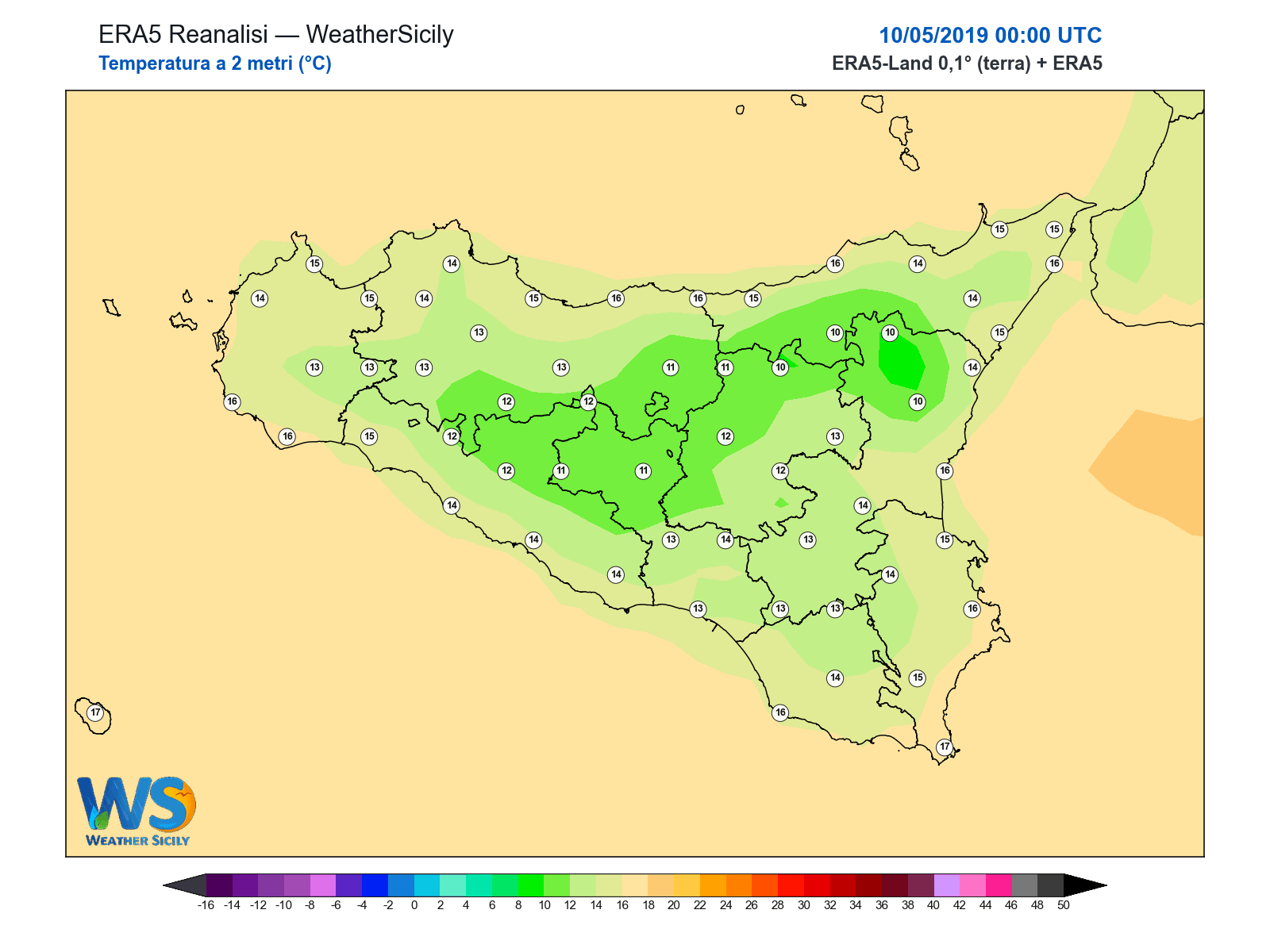 Temperatura a 2 metri · 2019051000