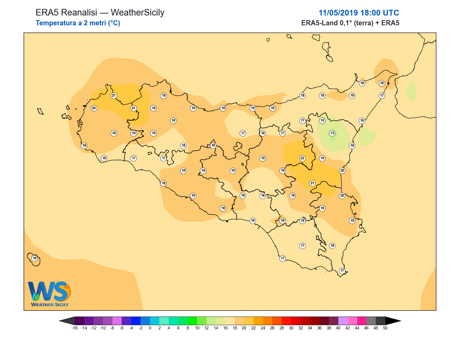 Temperatura a 2 metri · 2019051118