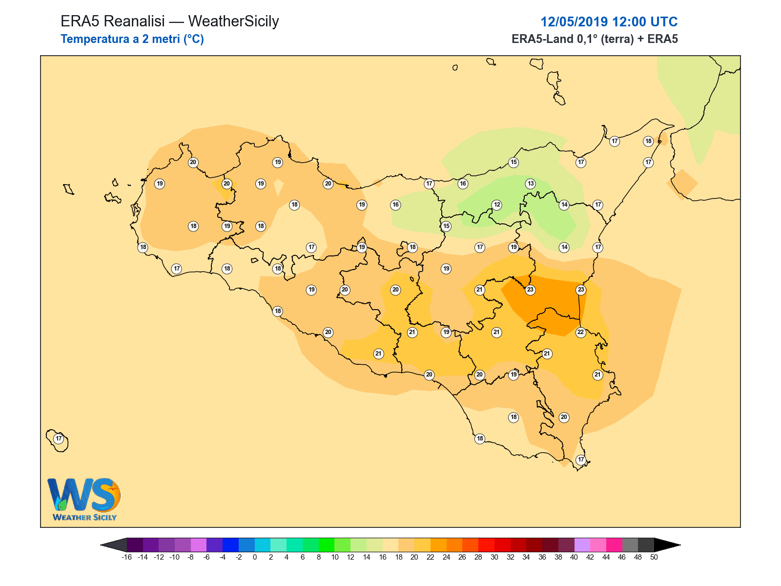 Temperatura a 2 metri · 2019051212