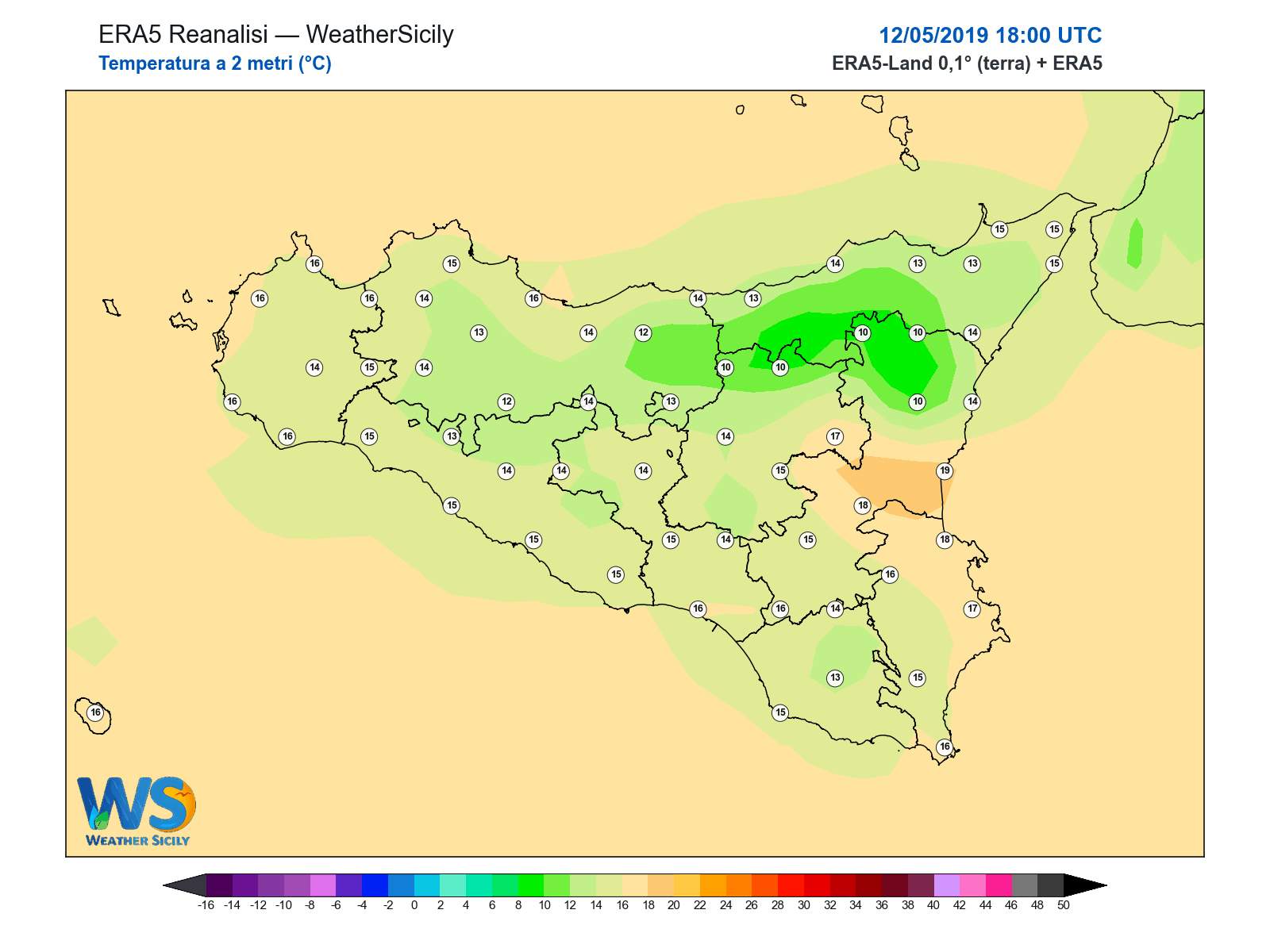 Temperatura a 2 metri · 2019051218