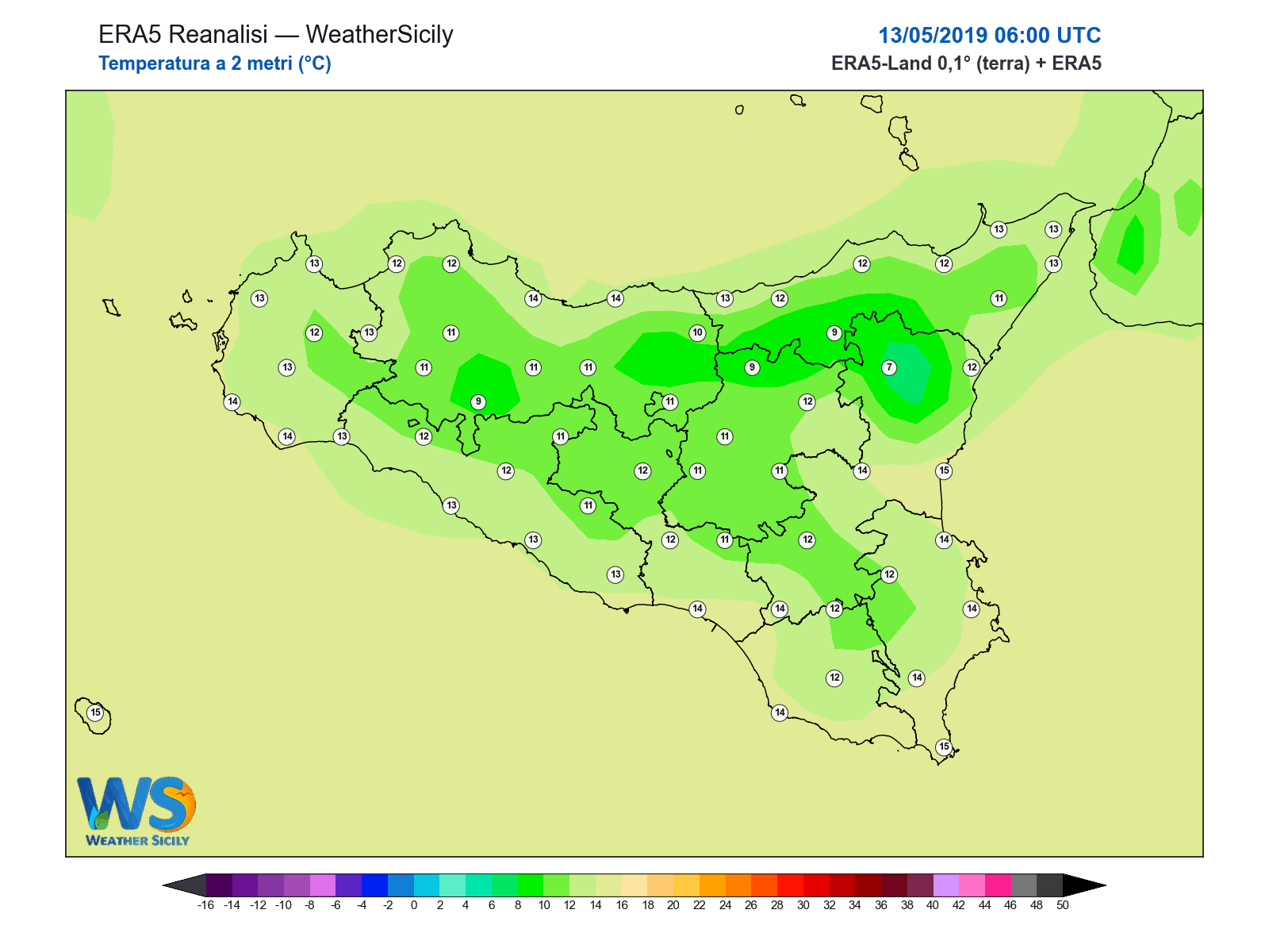 Temperatura a 2 metri · 2019051306