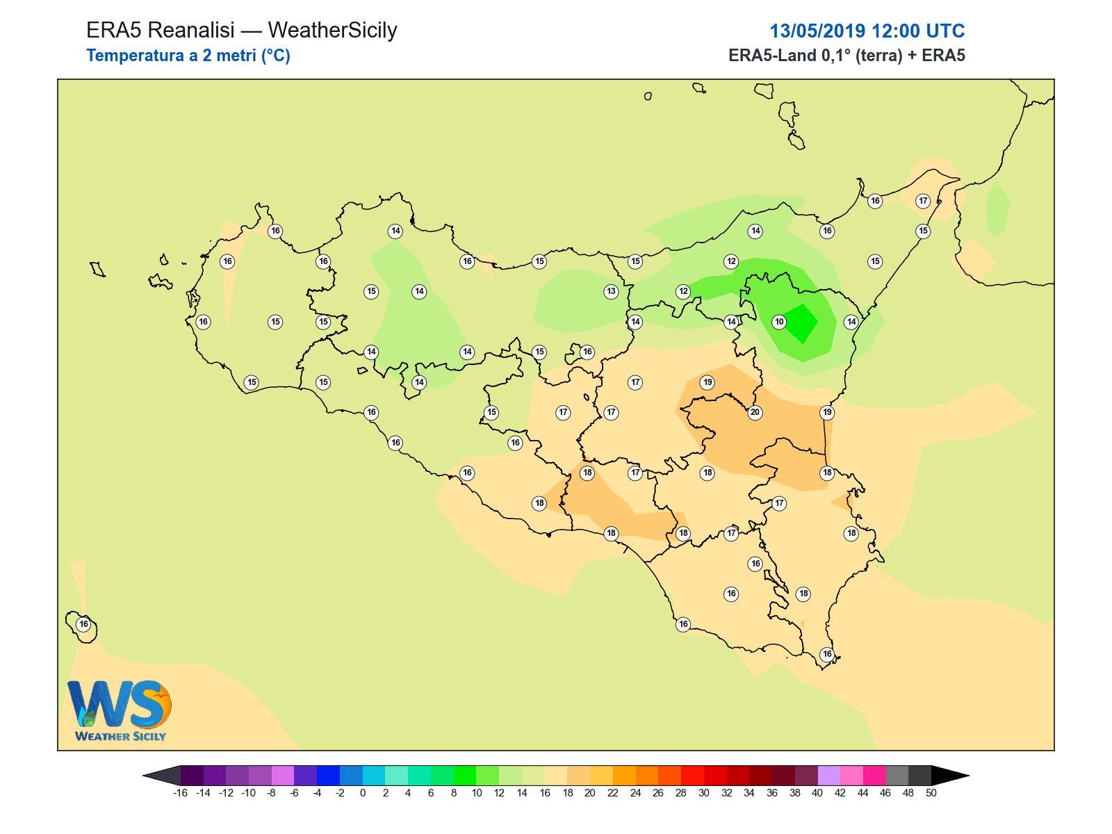 Temperatura a 2 metri · 2019051312