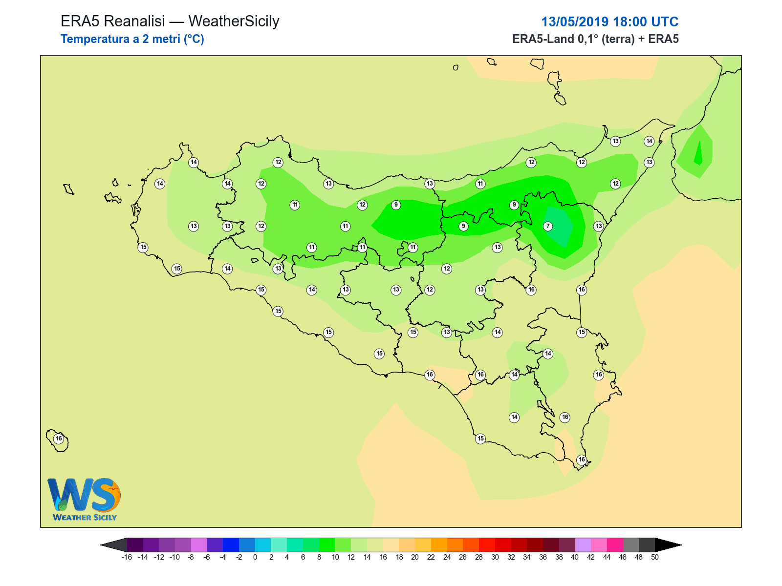 Temperatura a 2 metri · 2019051318