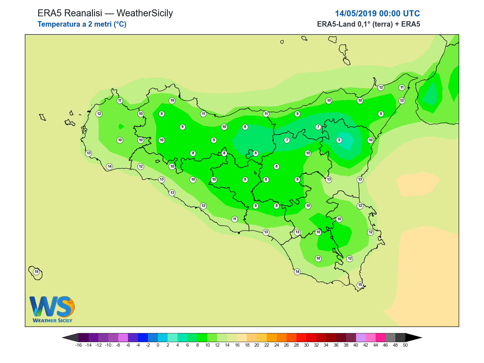 Temperatura a 2 metri · 2019051400
