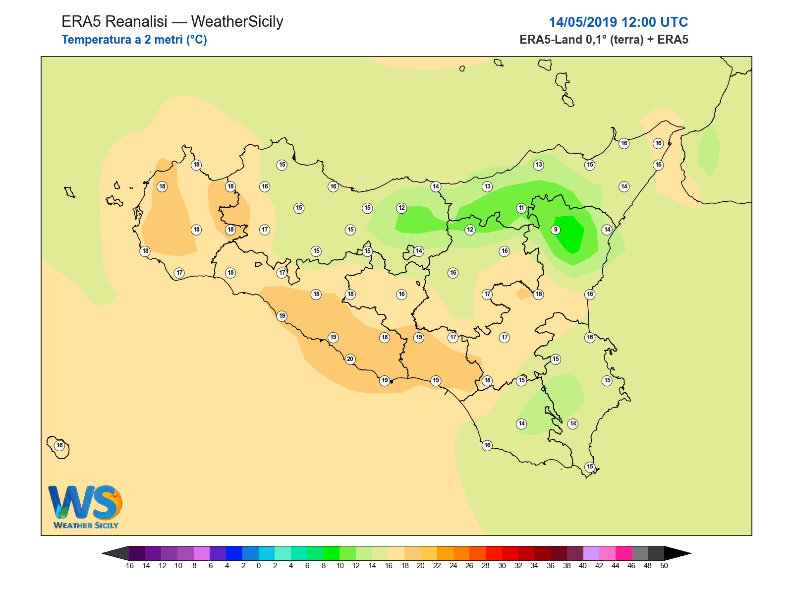 Temperatura a 2 metri · 2019051412