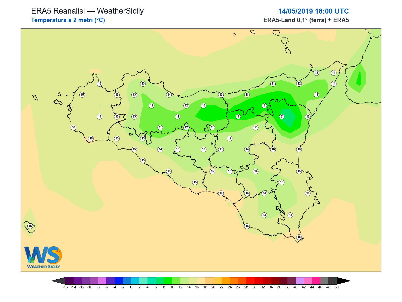 Temperatura a 2 metri · 2019051418