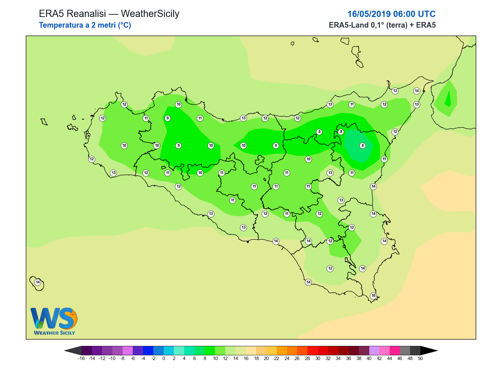 Temperatura a 2 metri · 2019051606