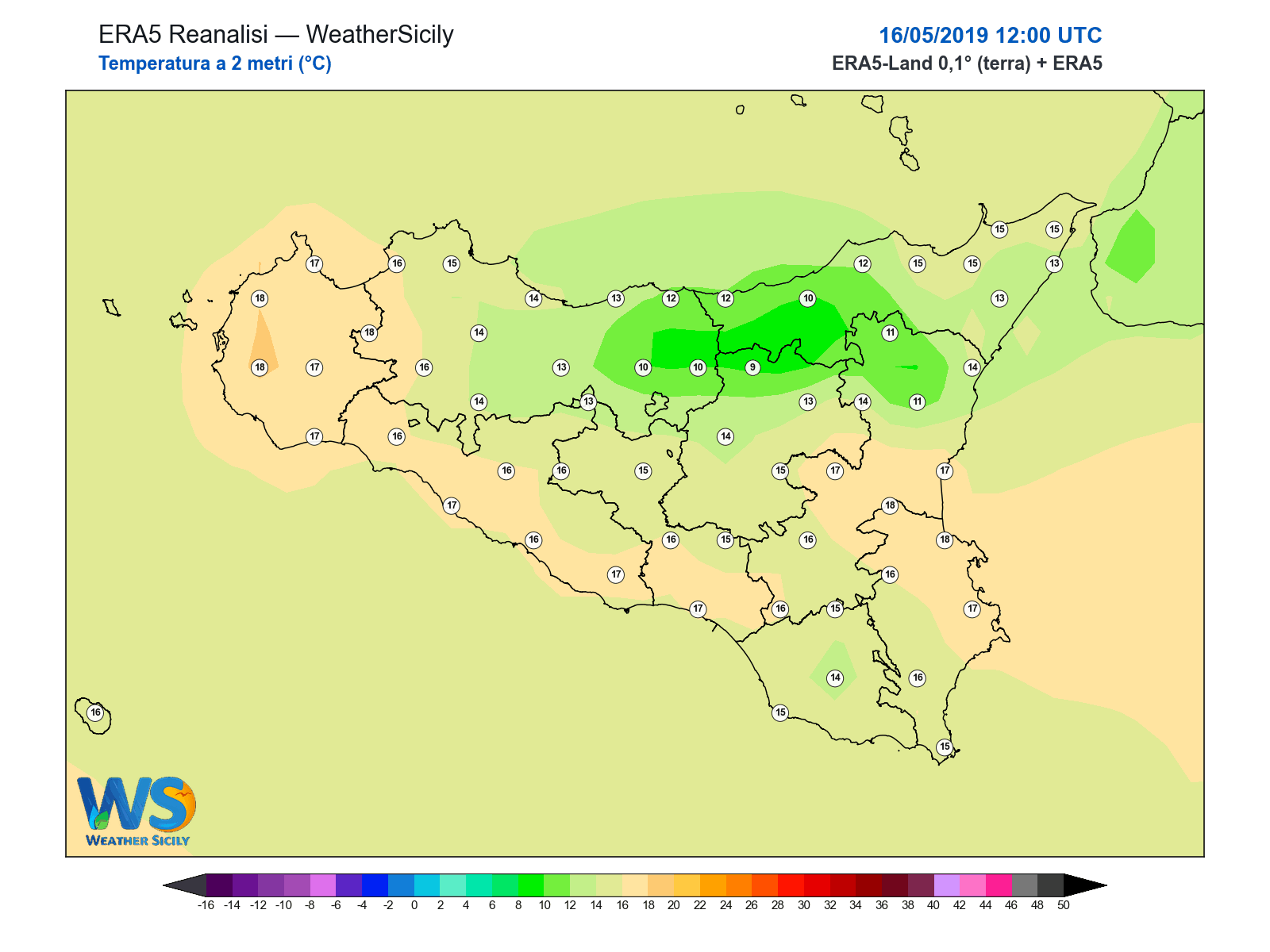 Temperatura a 2 metri · 2019051612