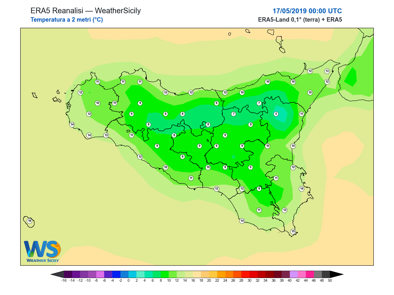 Temperatura a 2 metri · 2019051700