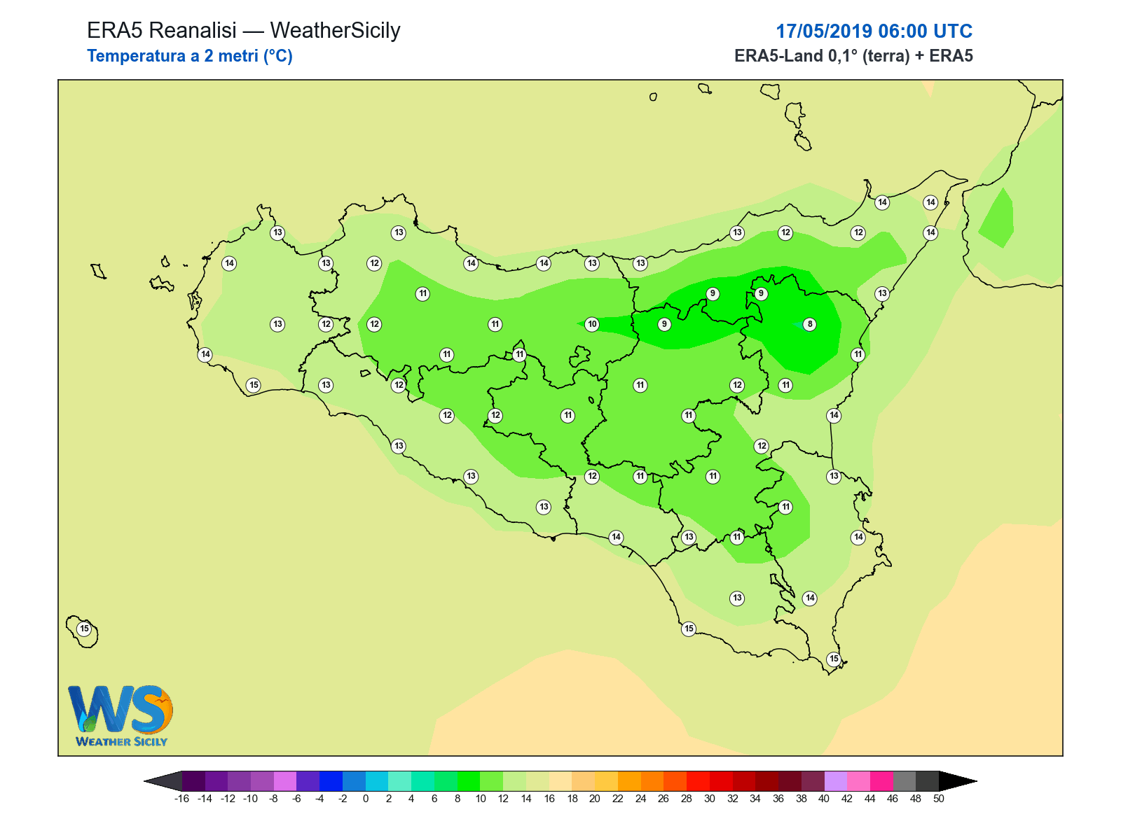 Temperatura a 2 metri · 2019051706