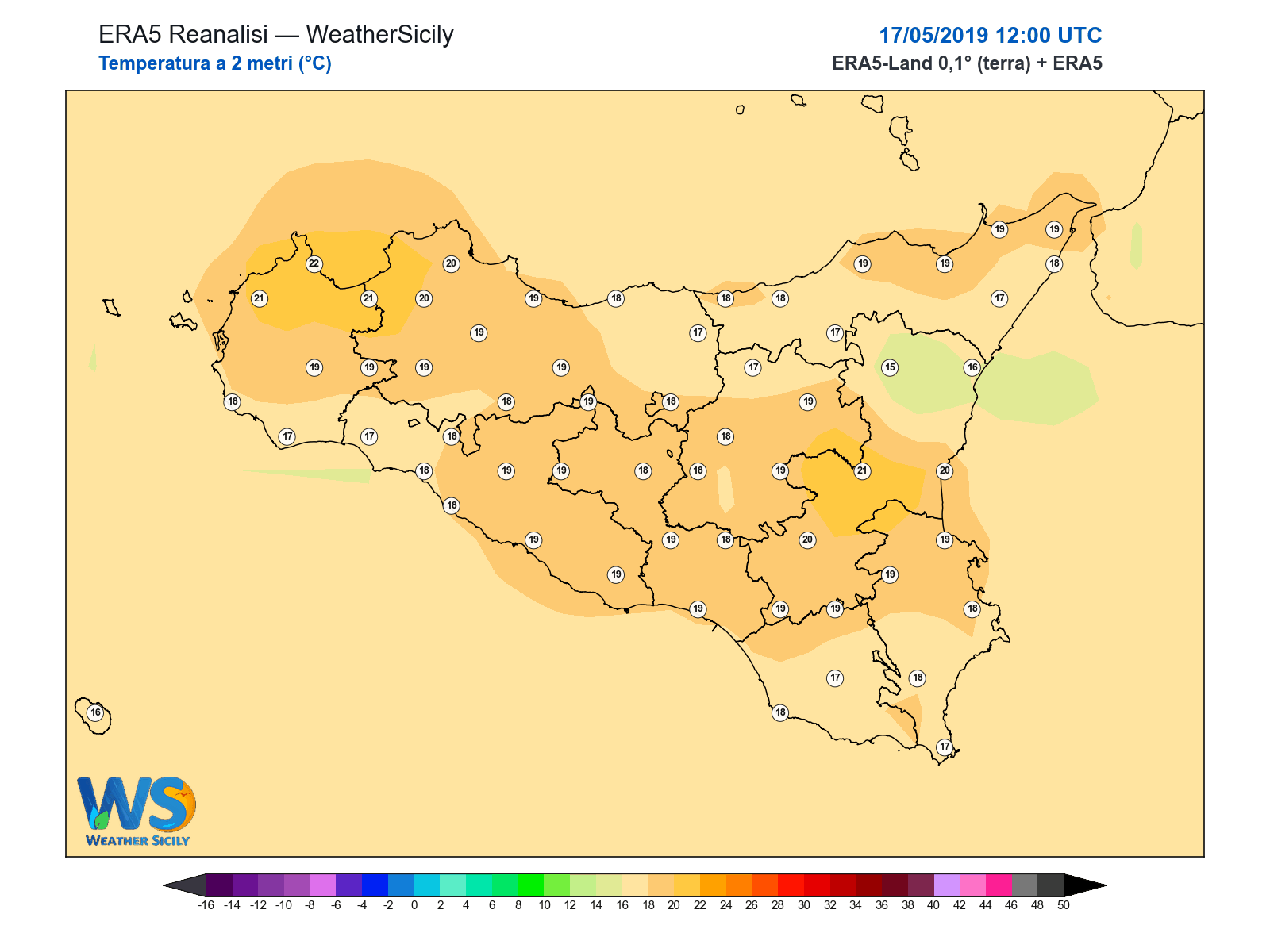 Temperatura a 2 metri · 2019051712