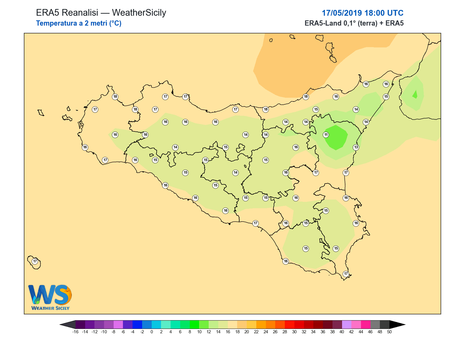 Temperatura a 2 metri · 2019051718