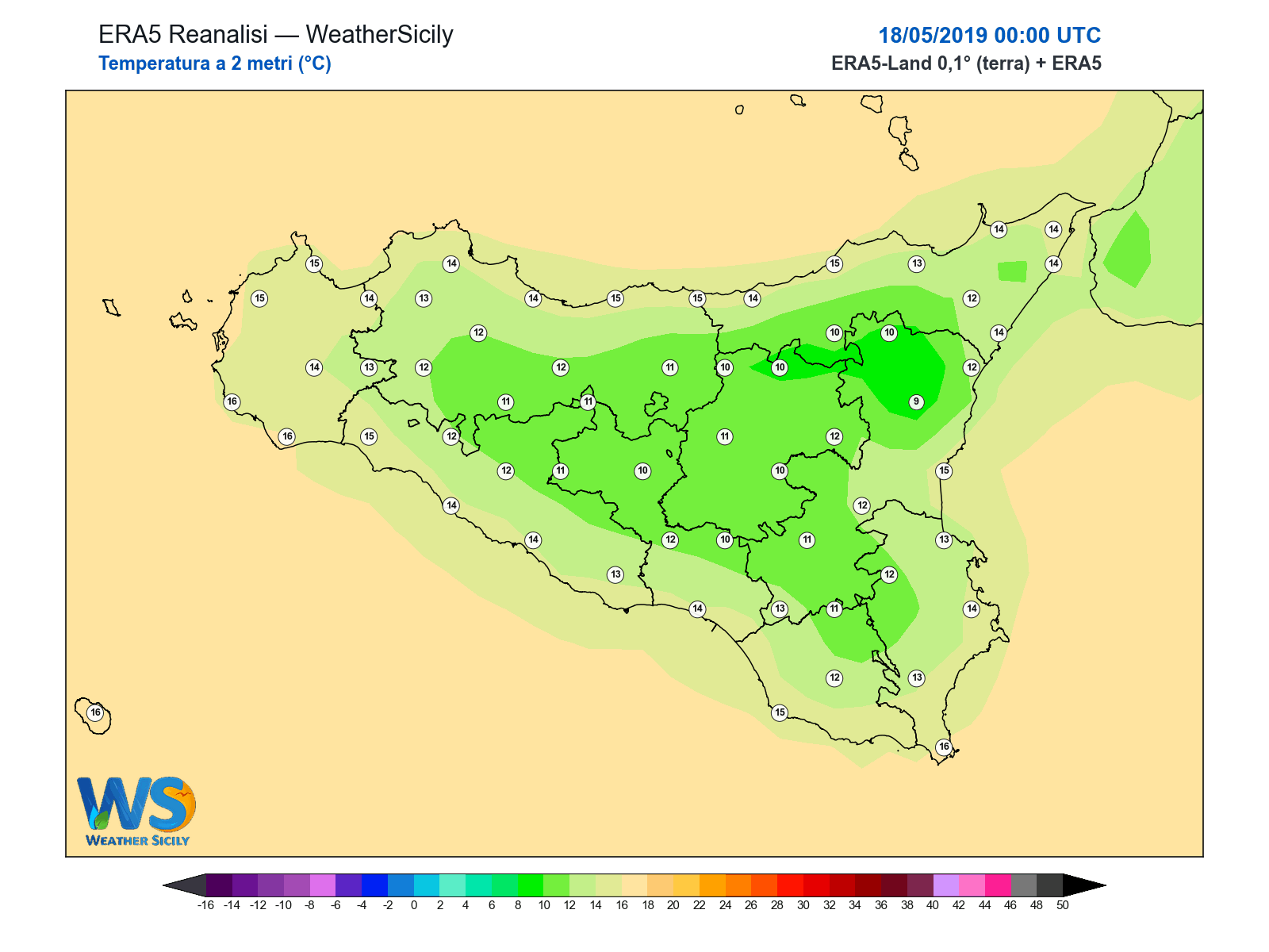 Temperatura a 2 metri · 2019051800