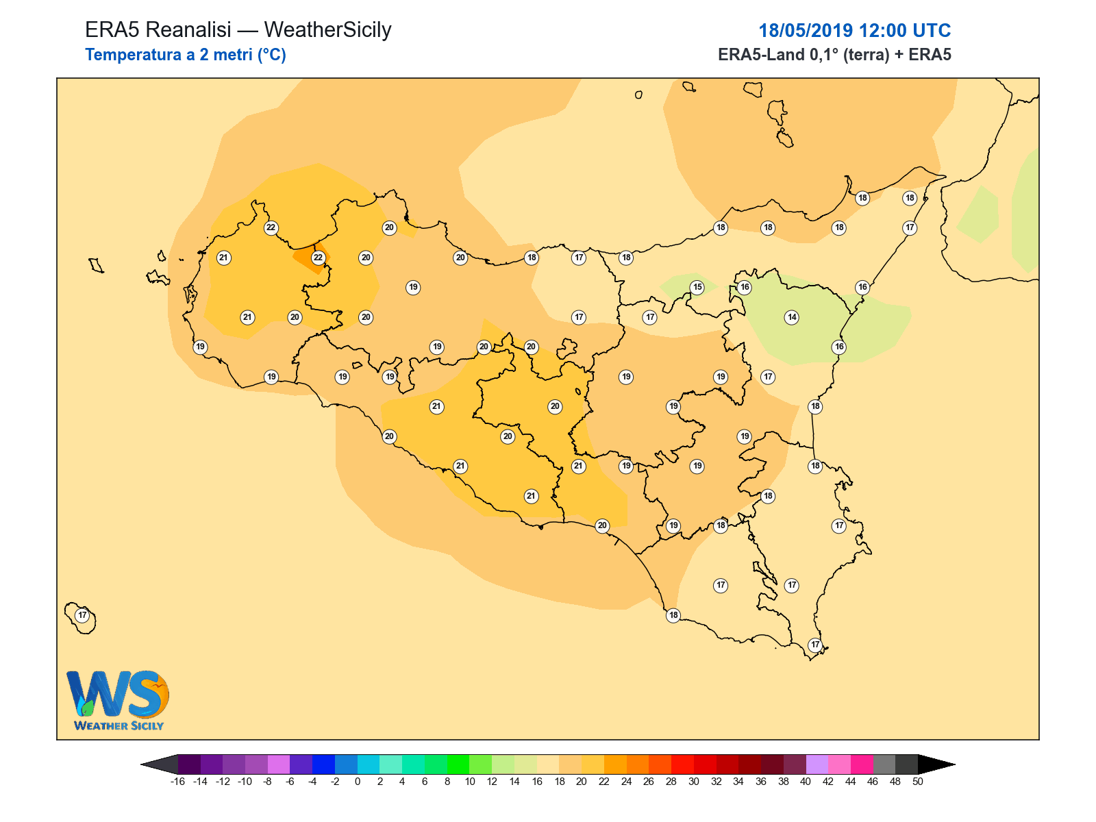 Temperatura a 2 metri · 2019051812