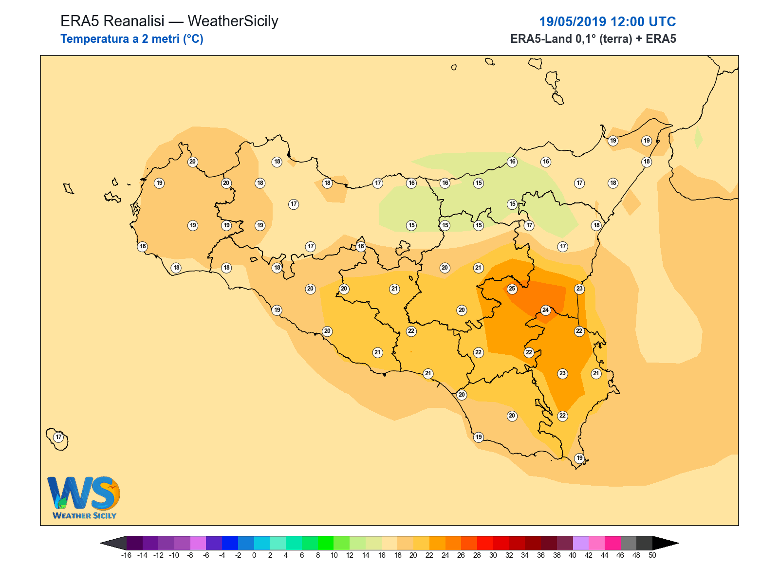 Temperatura a 2 metri · 2019051912
