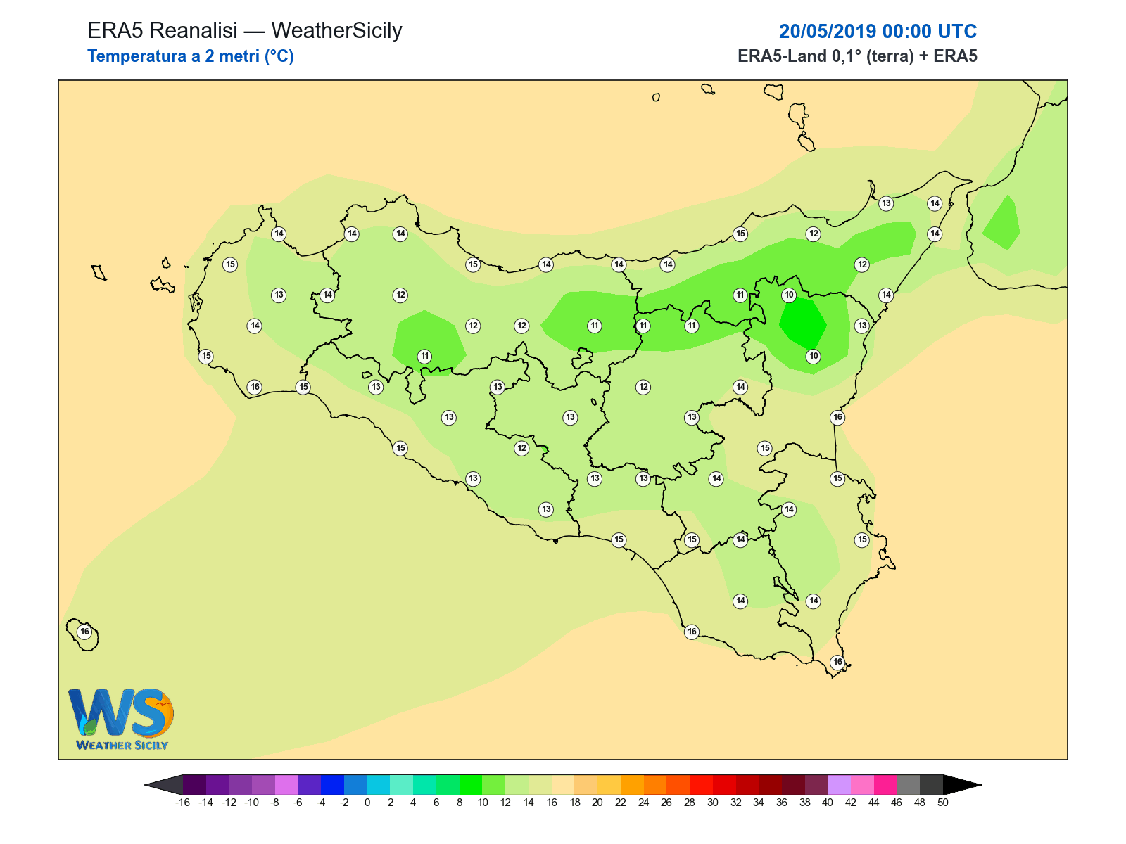 Temperatura a 2 metri · 2019052000