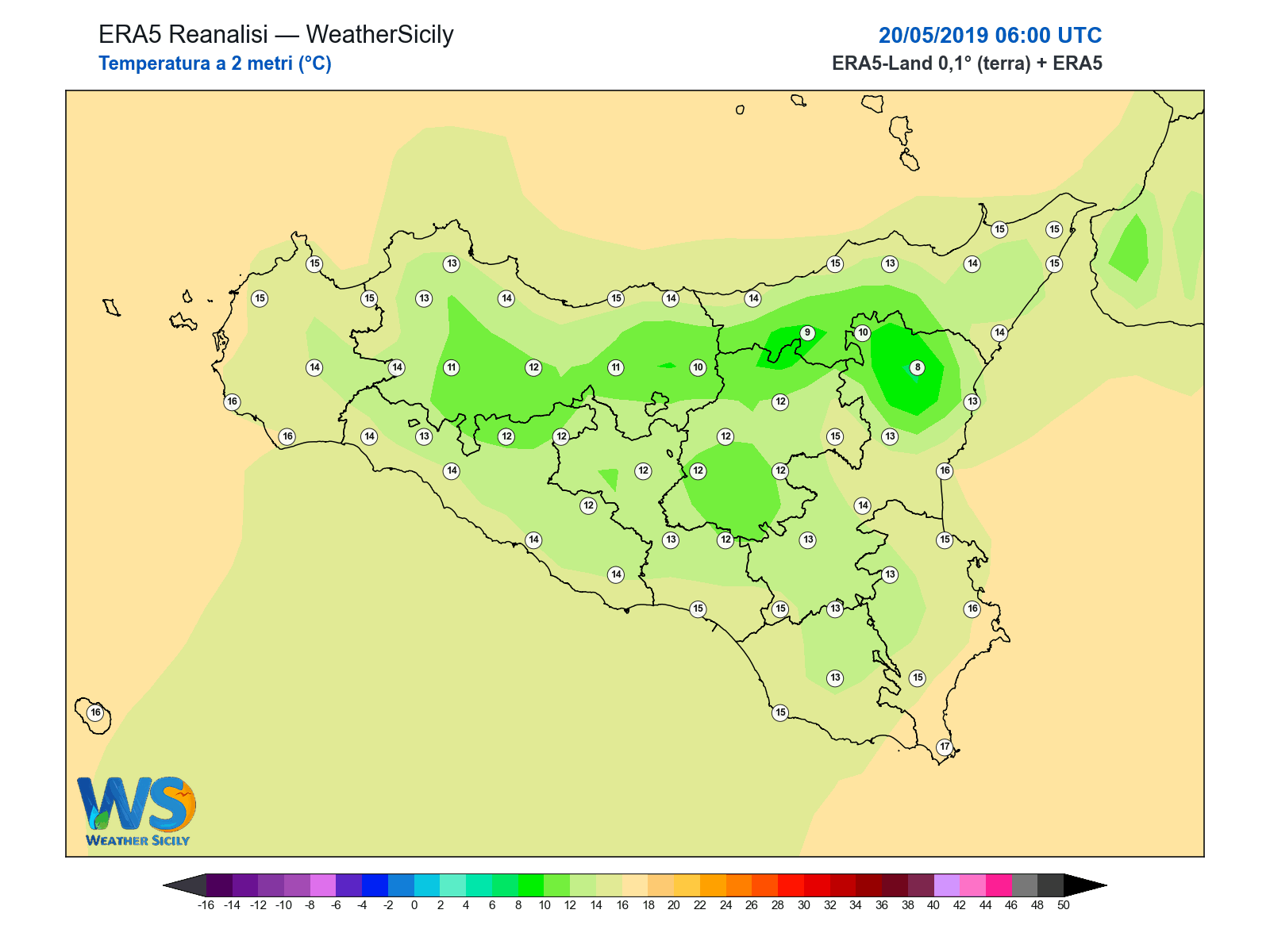Temperatura a 2 metri · 2019052006