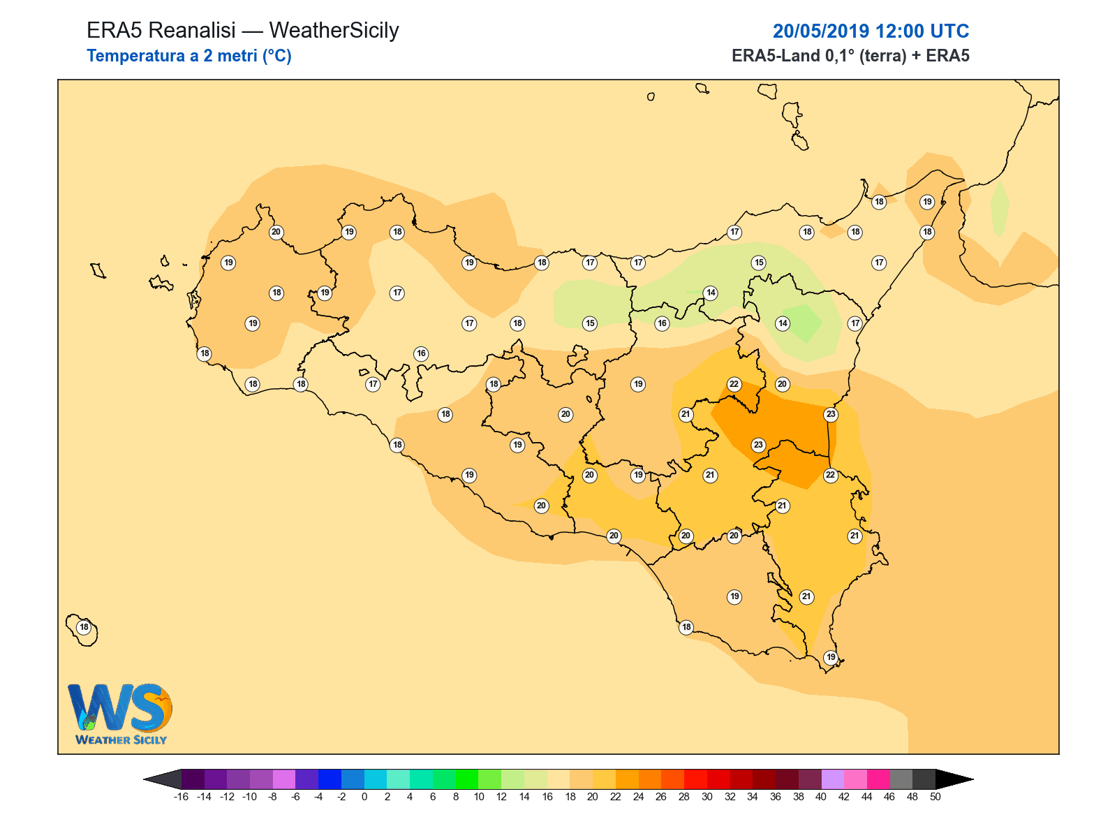 Temperatura a 2 metri · 2019052012