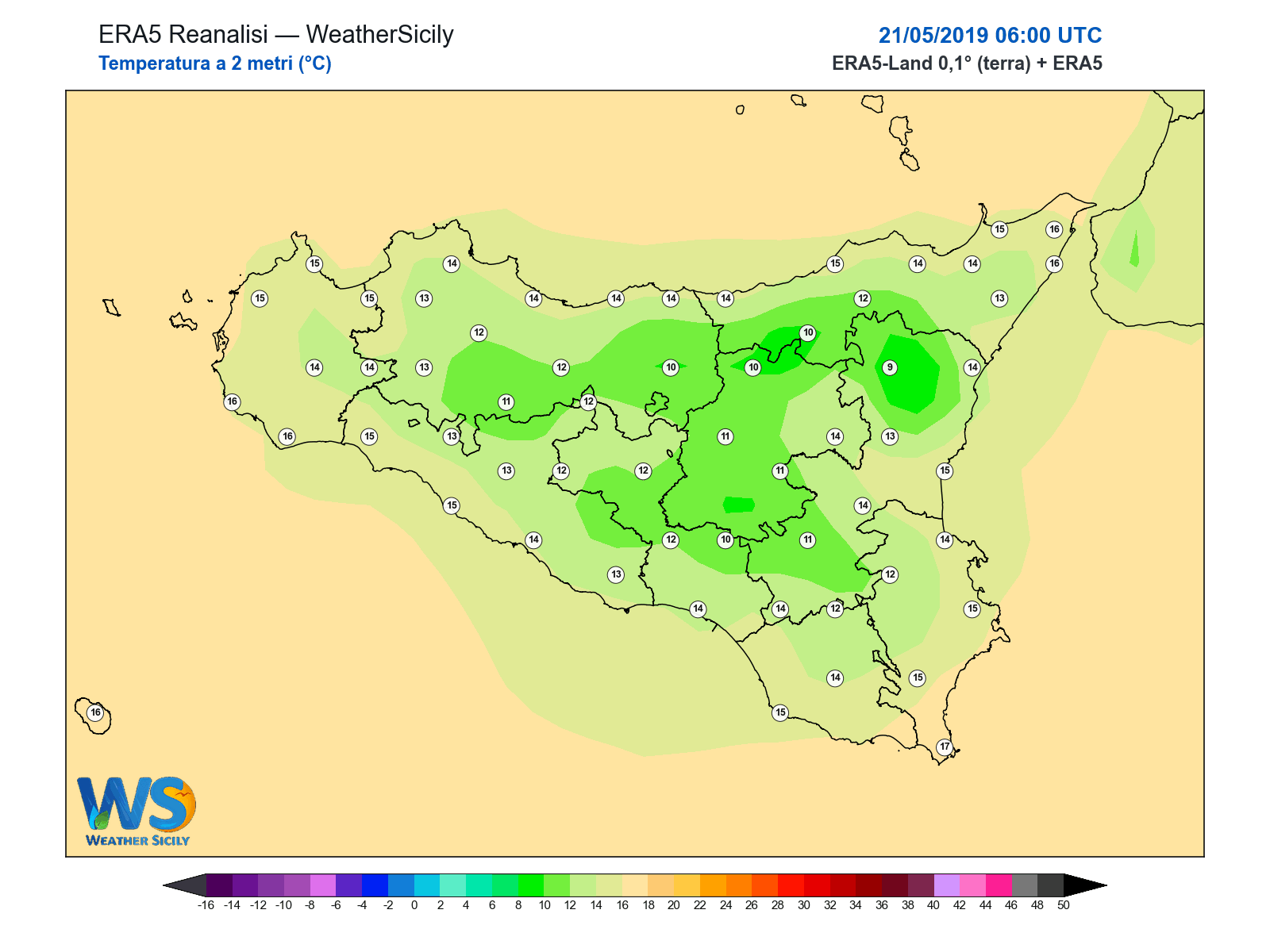 Temperatura a 2 metri · 2019052106