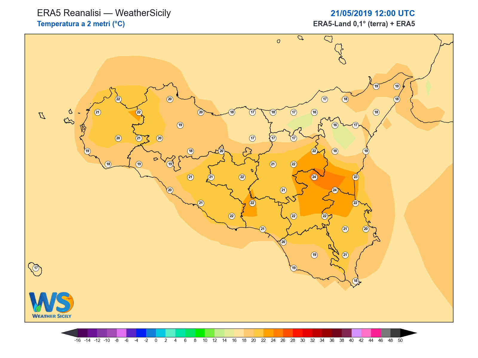 Temperatura a 2 metri · 2019052112
