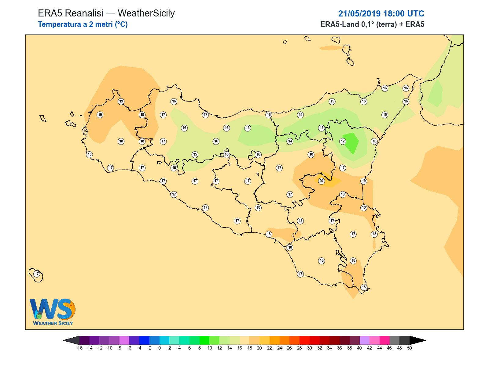 Temperatura a 2 metri · 2019052118