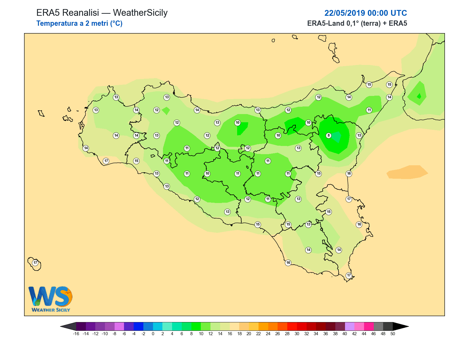 Temperatura a 2 metri · 2019052200