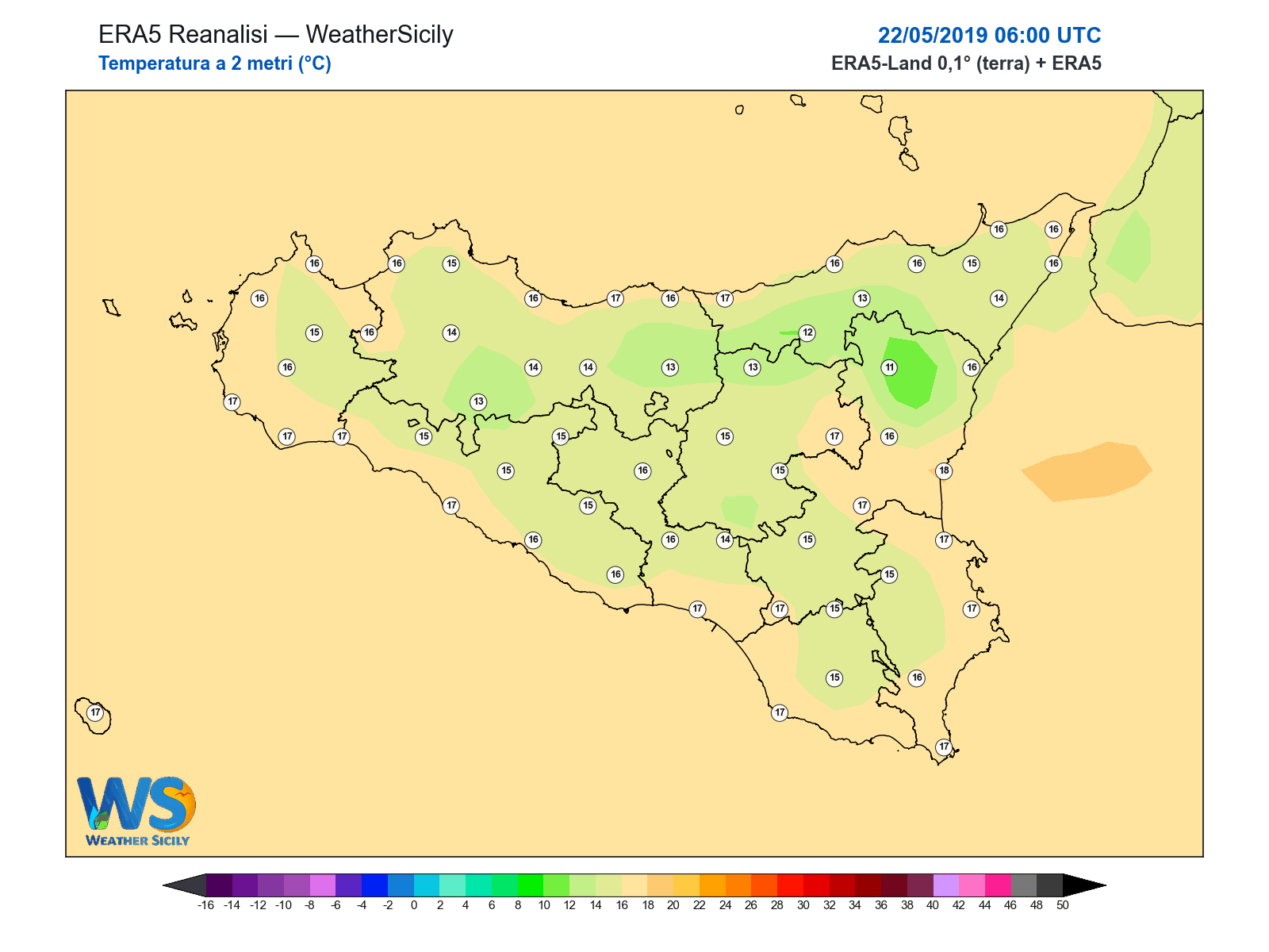 Temperatura a 2 metri · 2019052206
