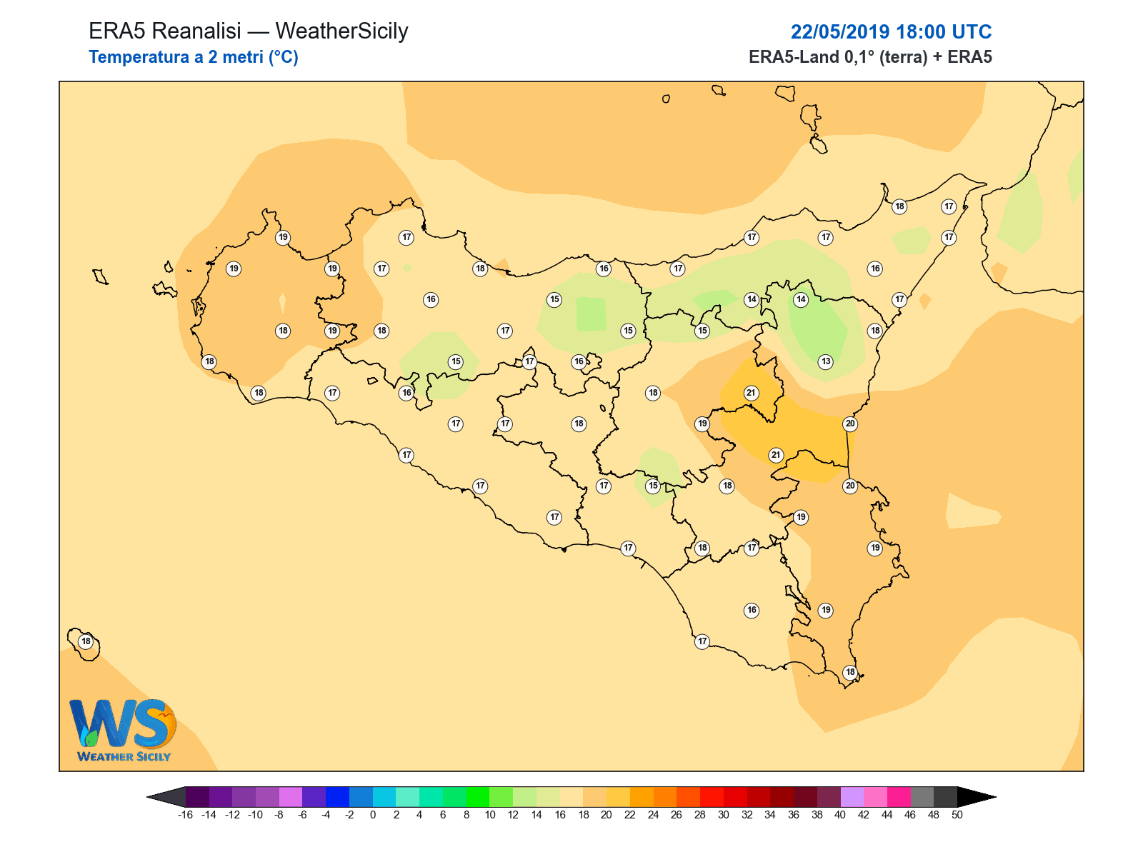 Temperatura a 2 metri · 2019052218