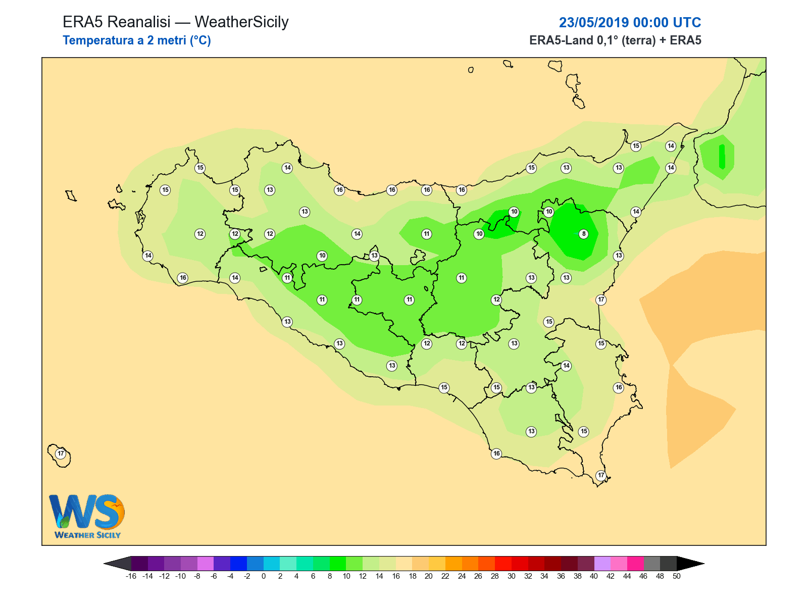 Temperatura a 2 metri · 2019052300