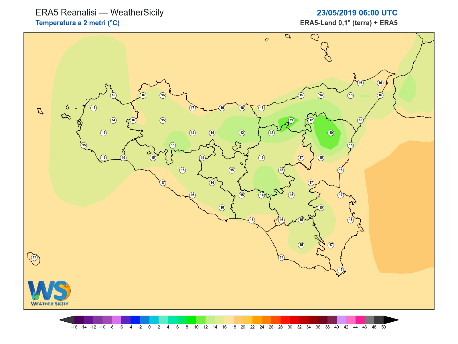 Temperatura a 2 metri · 2019052306