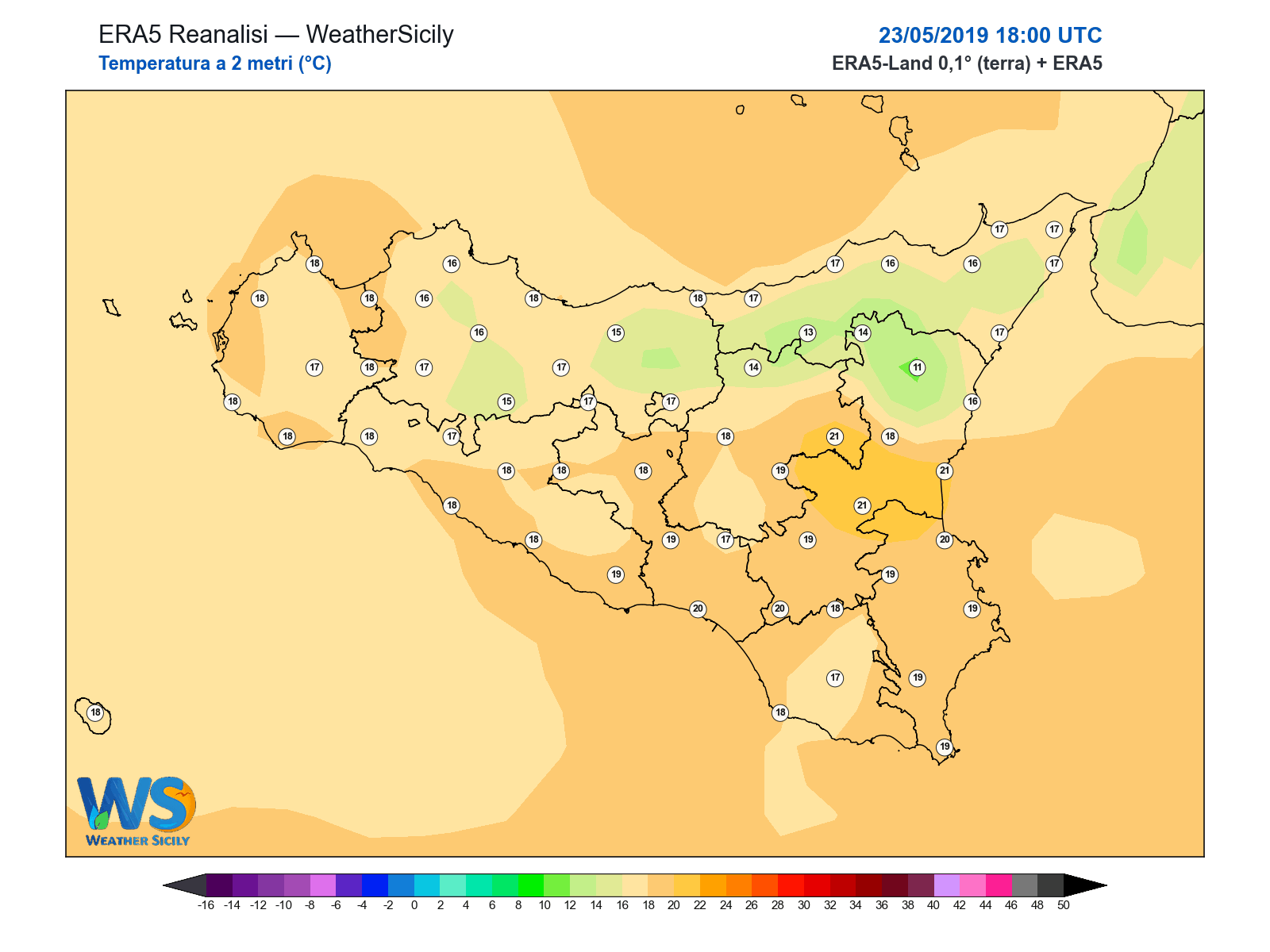 Temperatura a 2 metri · 2019052318