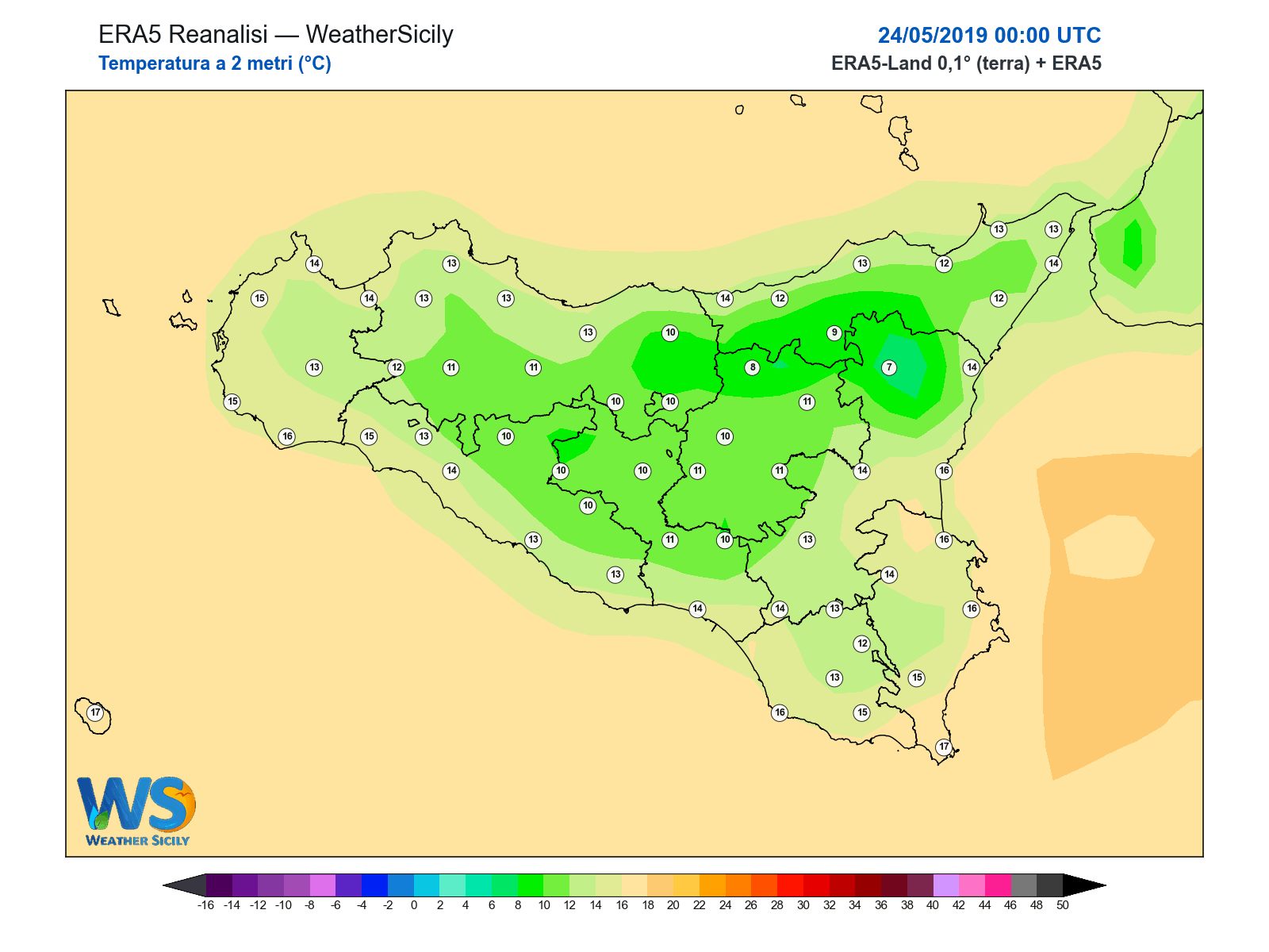 Temperatura a 2 metri · 2019052400