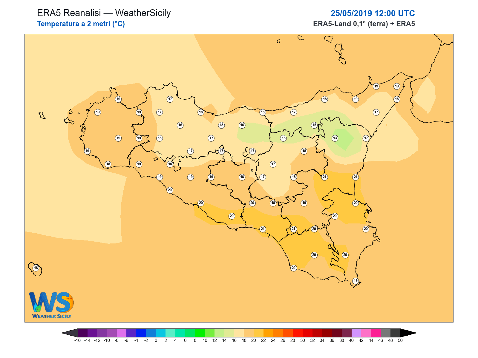 Temperatura a 2 metri · 2019052512