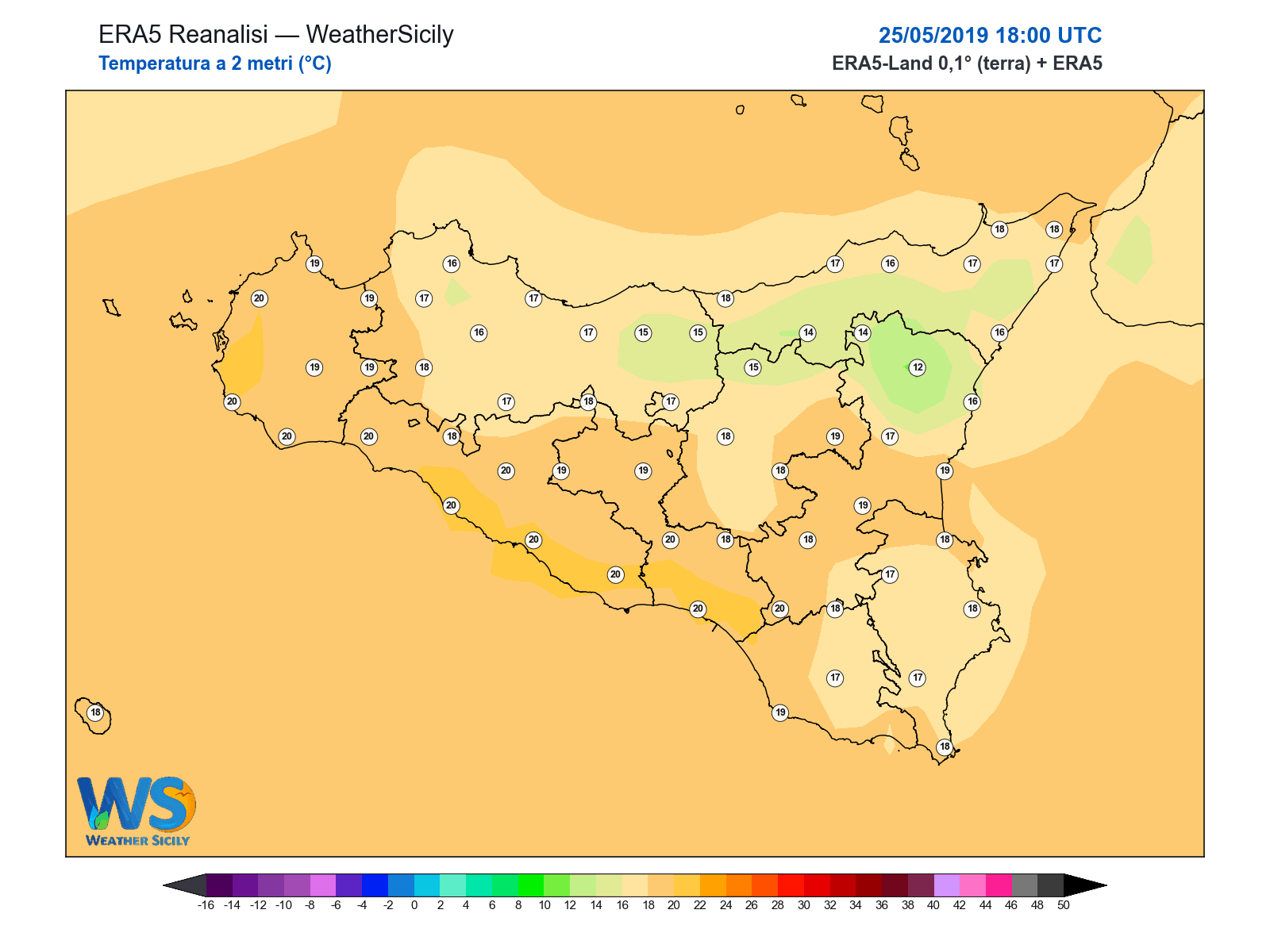Temperatura a 2 metri · 2019052518