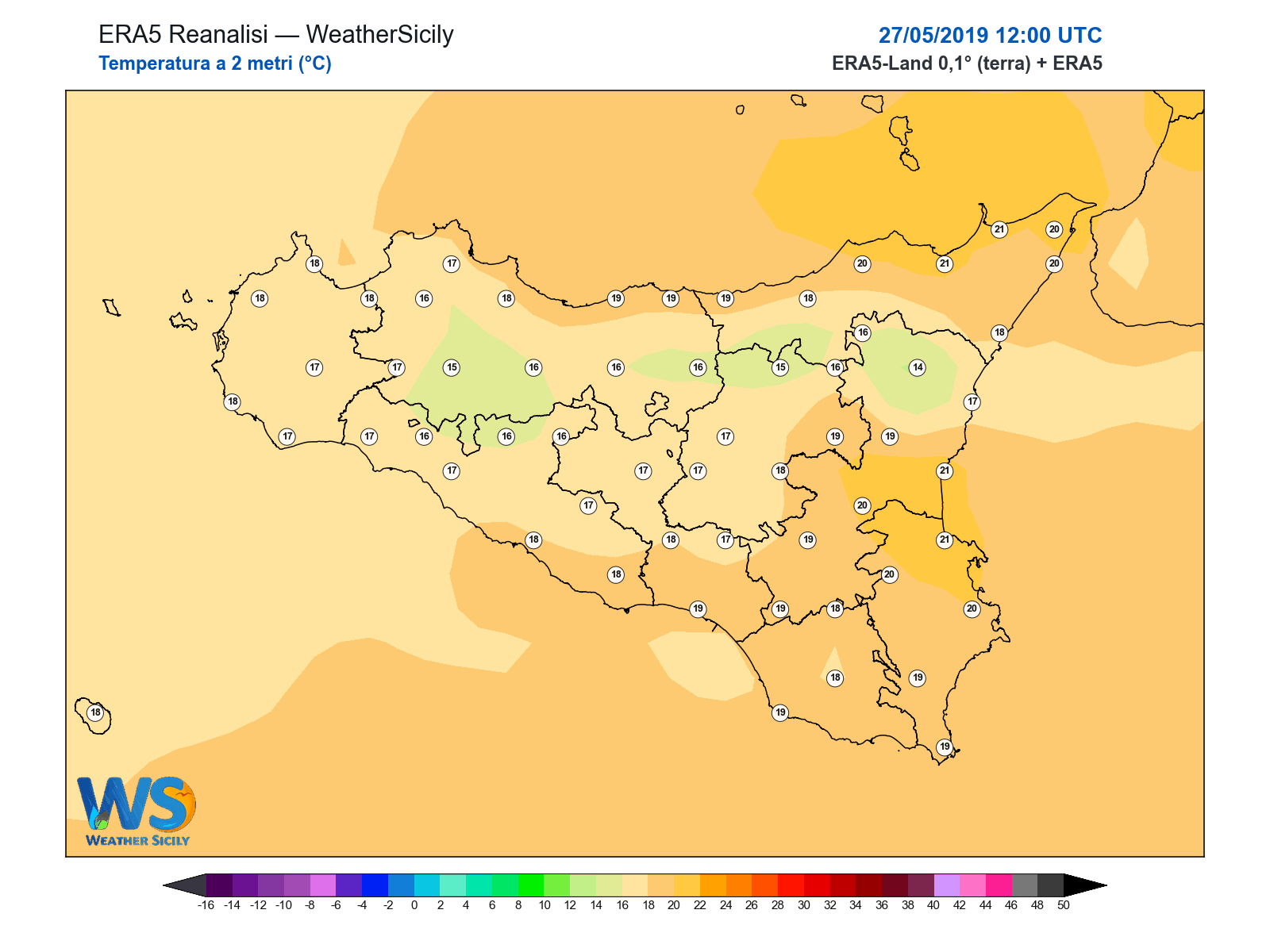 Temperatura a 2 metri · 2019052712