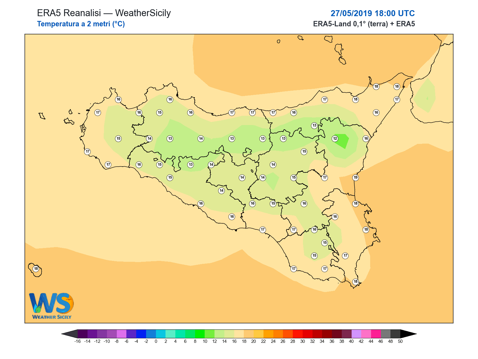 Temperatura a 2 metri · 2019052718