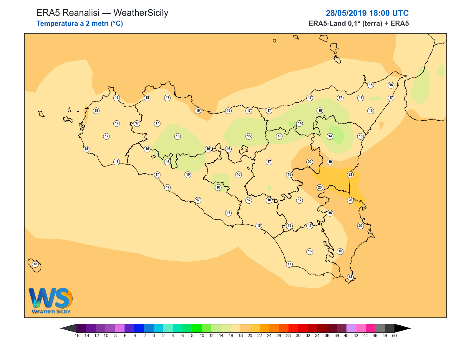 Temperatura a 2 metri · 2019052818