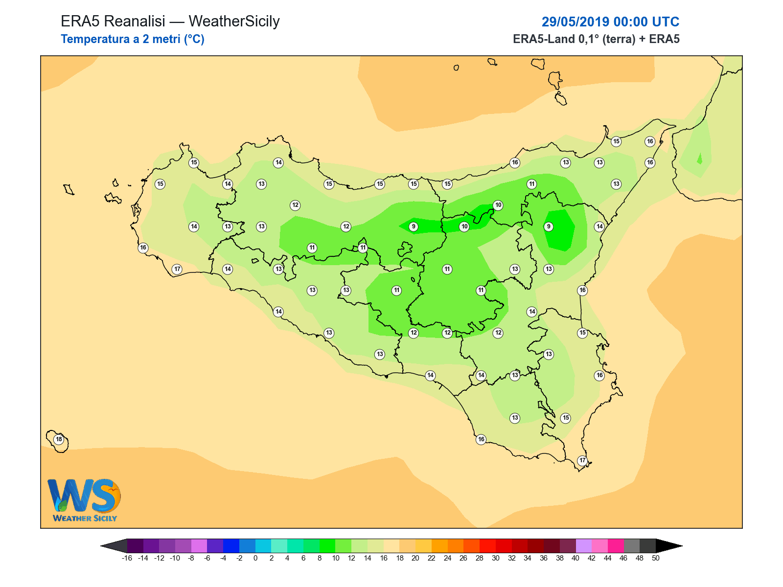 Temperatura a 2 metri · 2019052900