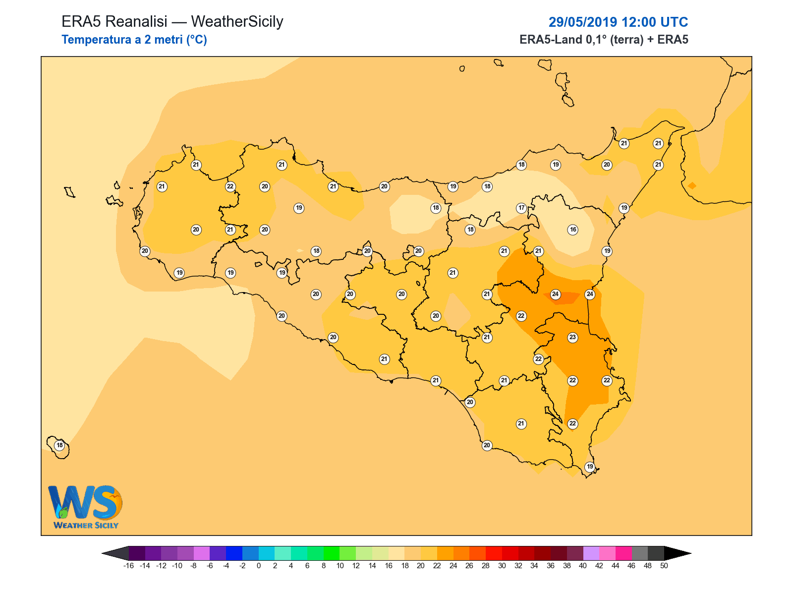 Temperatura a 2 metri · 2019052912