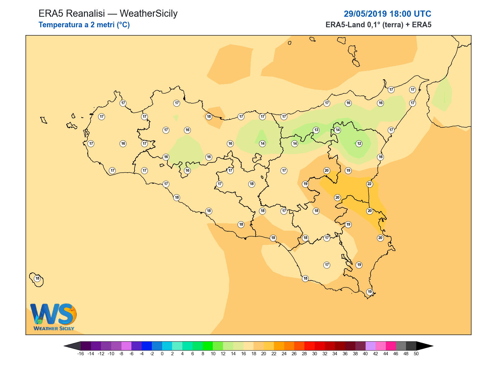 Temperatura a 2 metri · 2019052918
