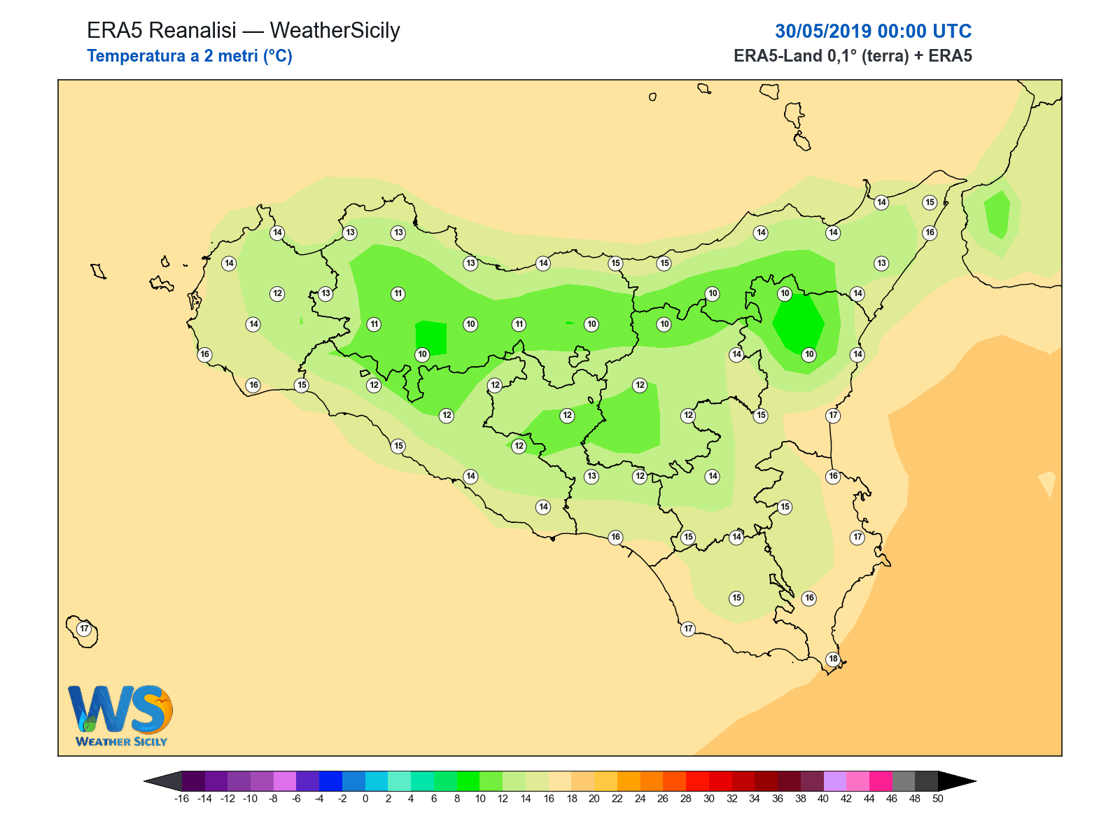 Temperatura a 2 metri · 2019053000