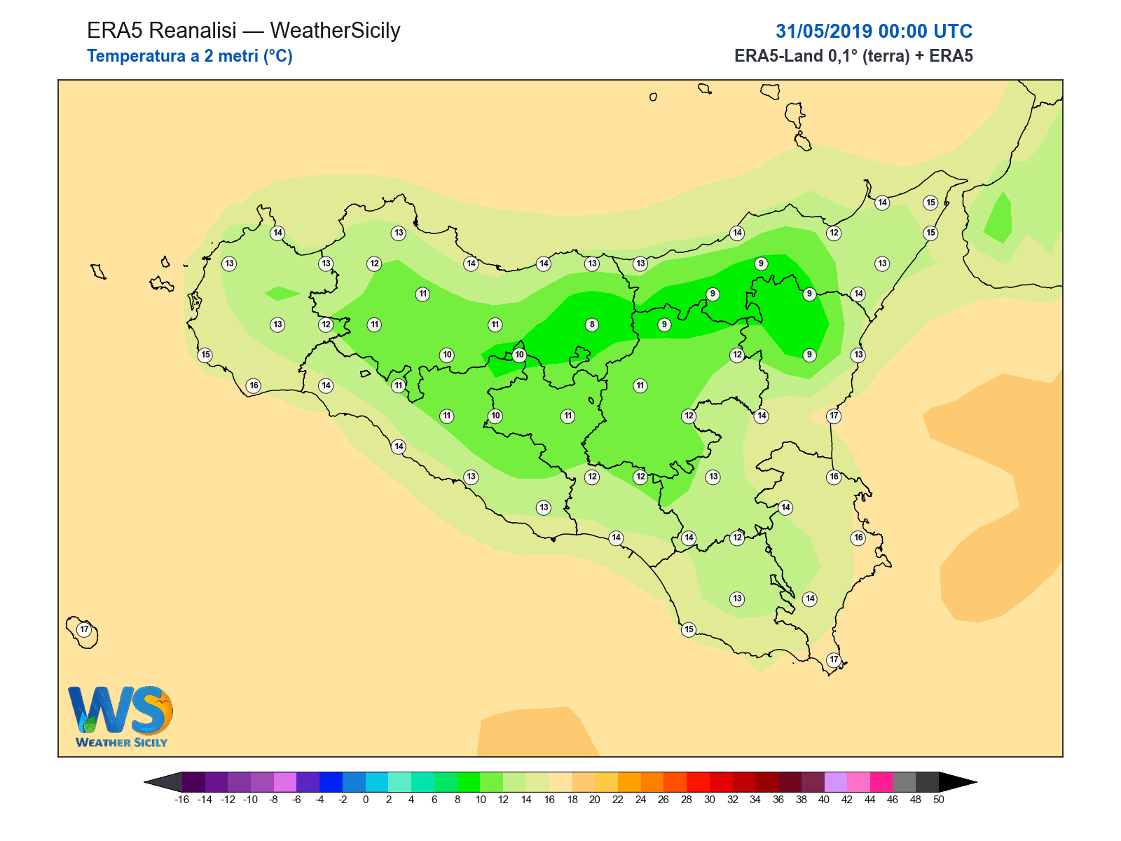 Temperatura a 2 metri · 2019053100