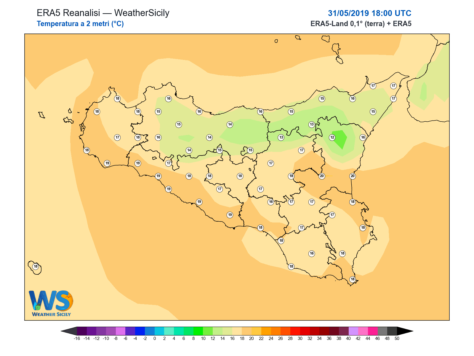Temperatura a 2 metri · 2019053118