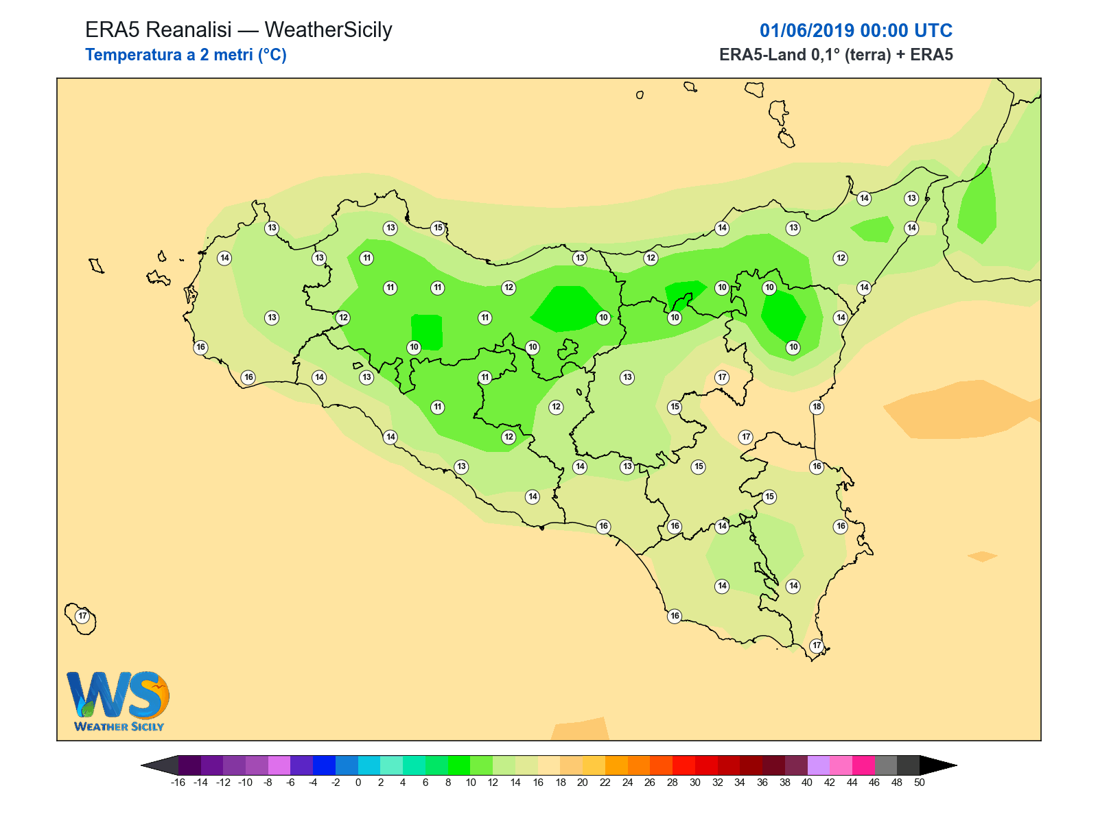 Temperatura a 2 metri · 2019060100