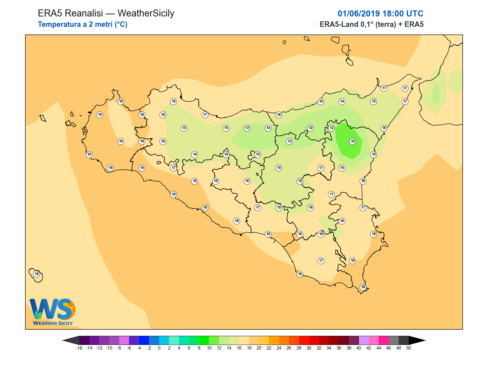 Temperatura a 2 metri · 2019060118