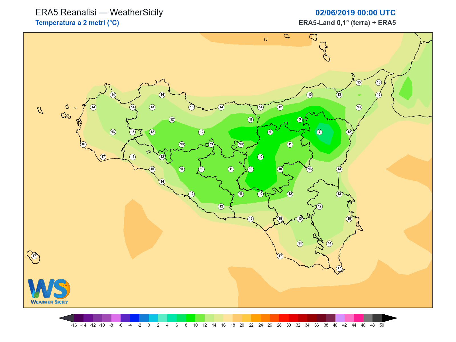 Temperatura a 2 metri · 2019060200