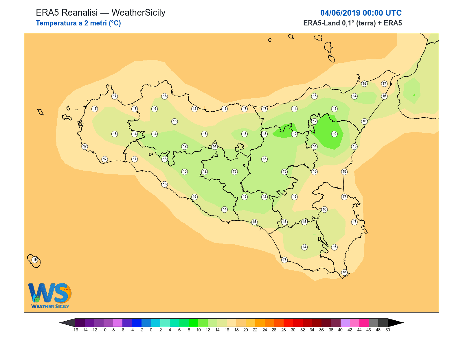 Temperatura a 2 metri · 2019060400