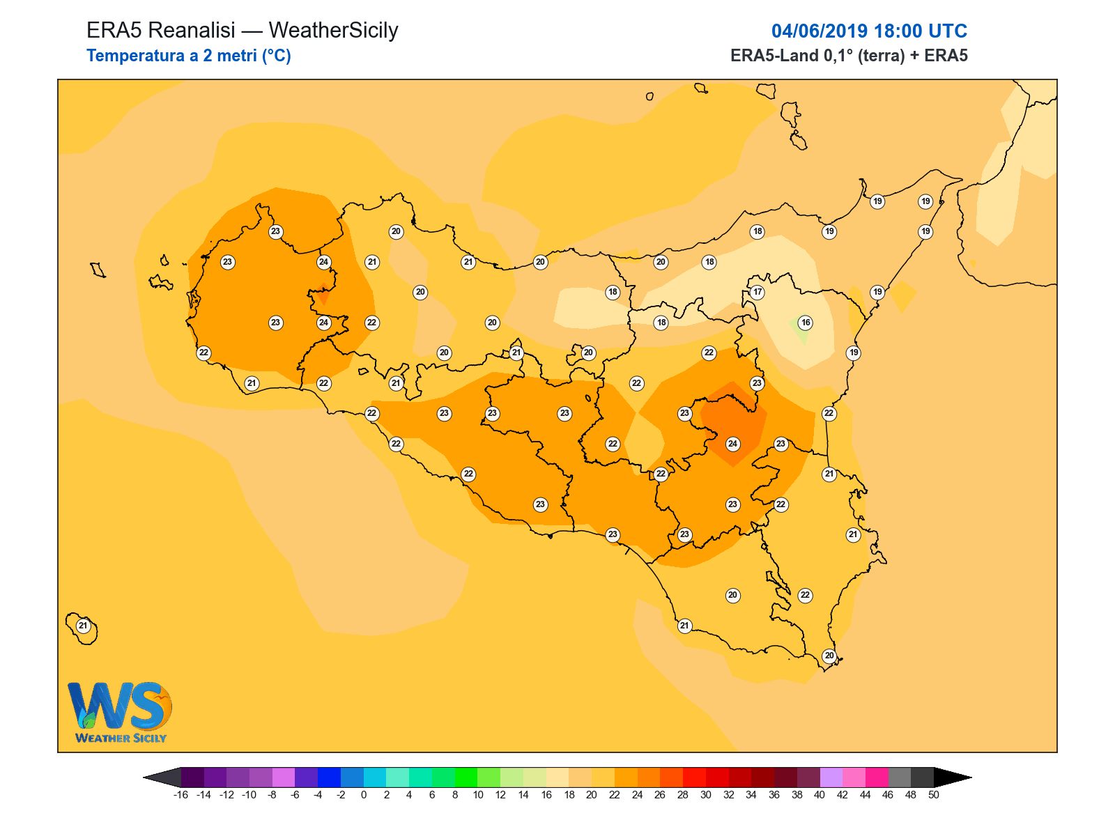 Temperatura a 2 metri · 2019060418